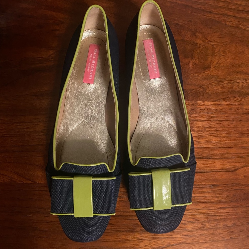 Isaac Mizrahi navy/green flats